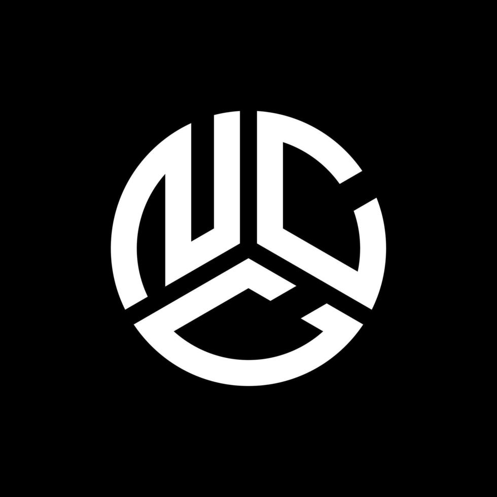 design de logotipo de carta ncc em fundo preto. conceito de logotipo de letra de iniciais criativas ncc. design de letras ncc. vetor