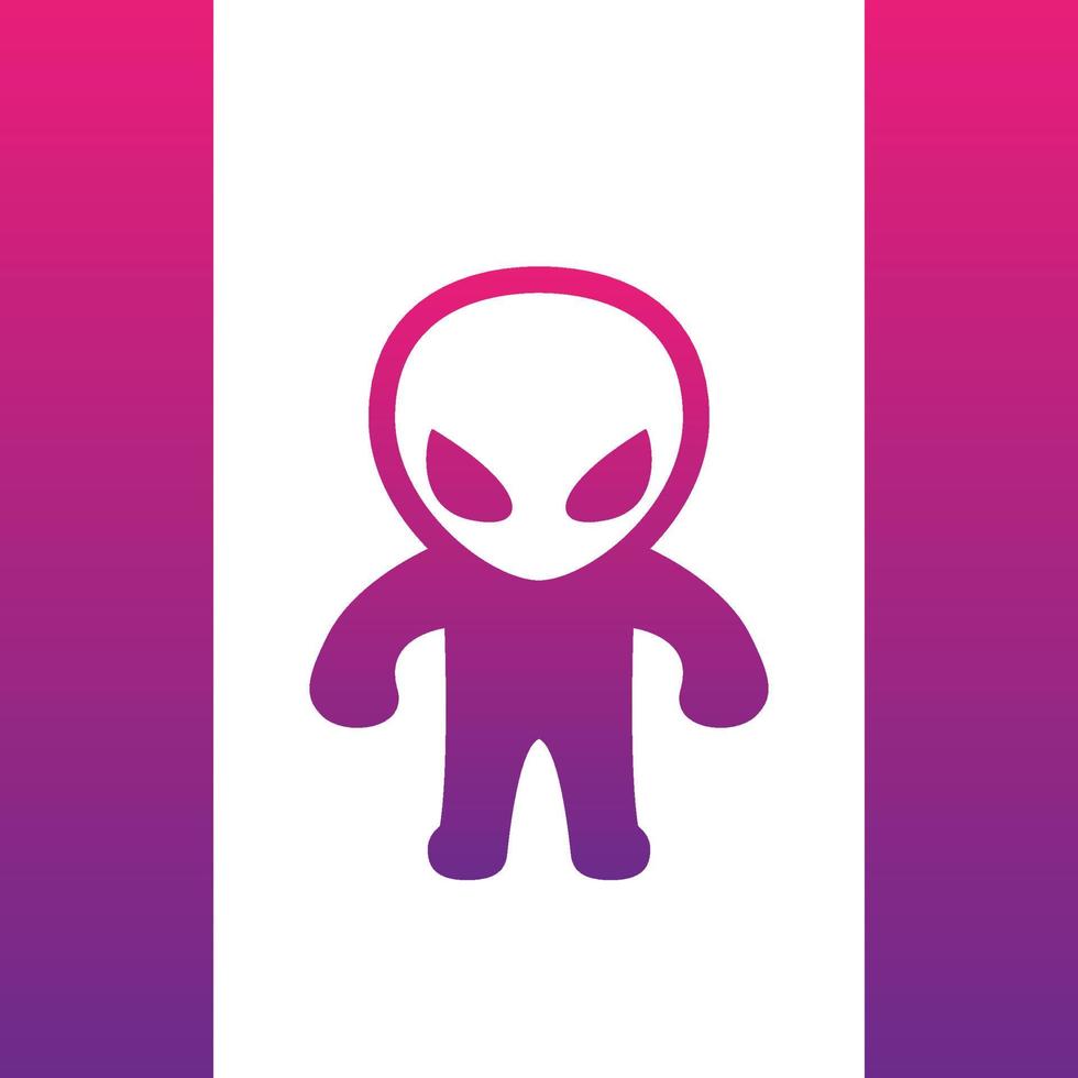 ícone extraterrestre, elemento de logotipo vetor