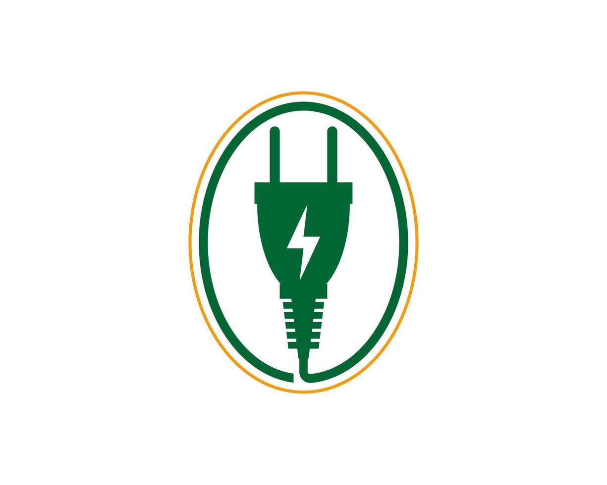 jack elétrico no logotipo do círculo vetor
