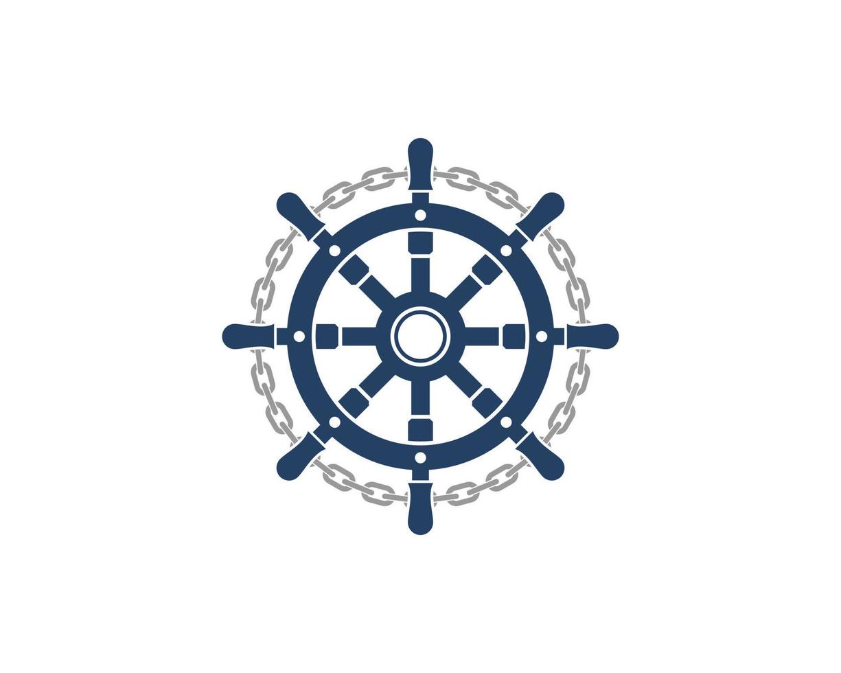 volante de navio com ilustração de corrente de círculo vetor