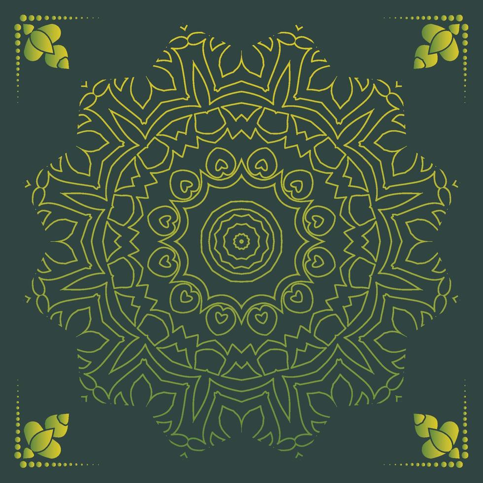 Fundo de desenho de mandala ornamental de luxo na cor ouro vetor