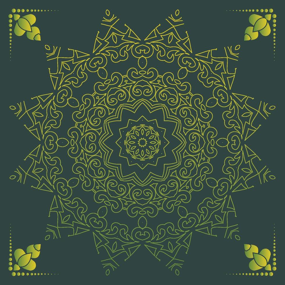 Fundo de desenho de mandala ornamental de luxo na cor ouro vetor