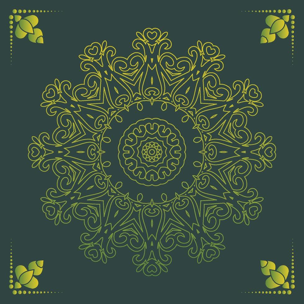 Fundo de desenho de mandala ornamental de luxo na cor ouro vetor