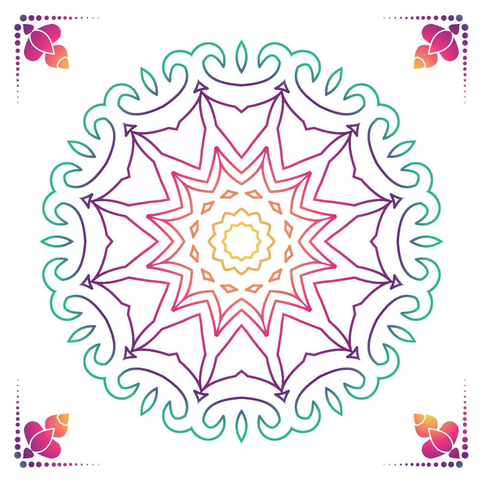 Fundo de desenho de mandala ornamental de luxo na cor ouro vetor