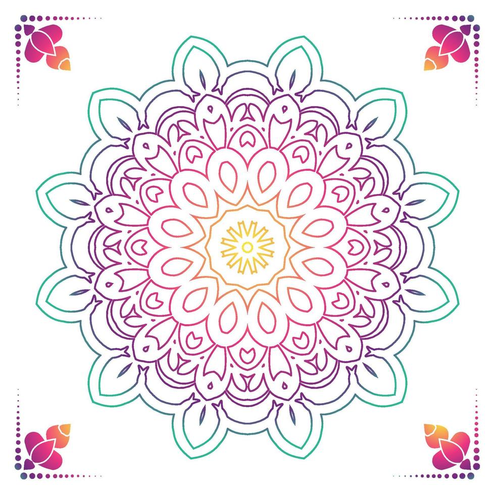 Fundo de desenho de mandala ornamental de luxo na cor ouro vetor