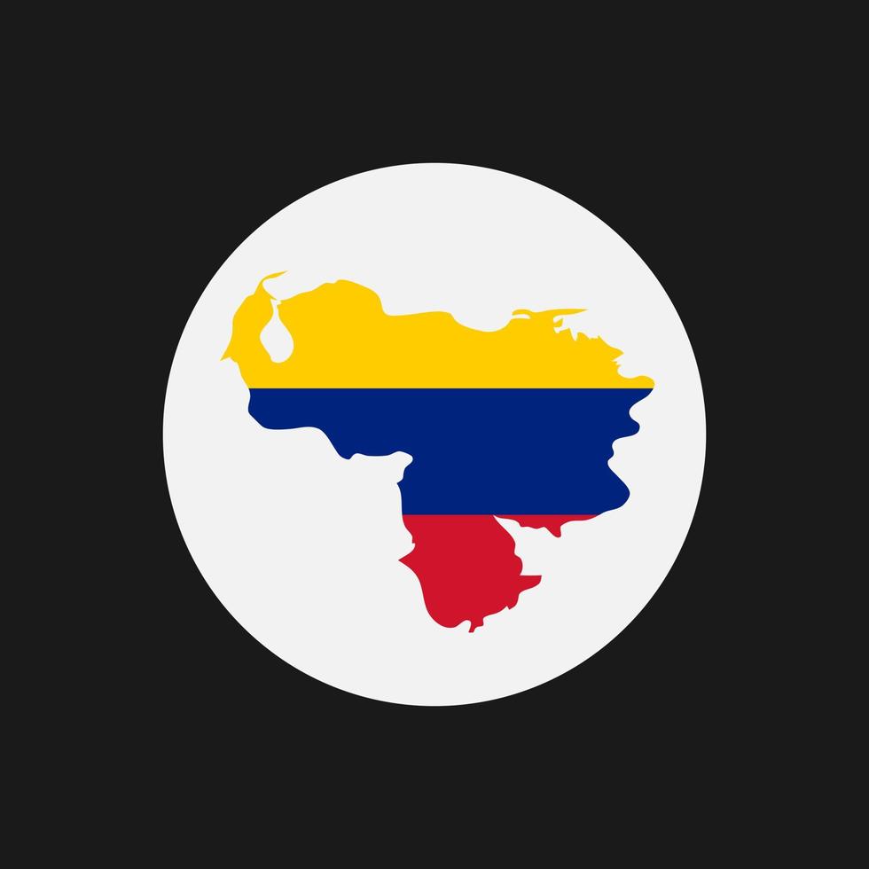 silhueta do mapa da venezuela com bandeira no fundo branco vetor