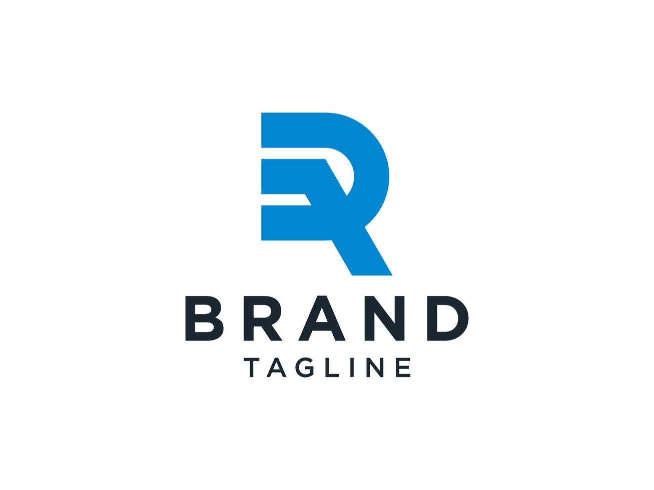 letra inicial r logotipo. linha azul isolada no fundo branco. utilizável para logotipos de negócios, tecnologia e branding. elemento de modelo de design de logotipo de vetor plana.