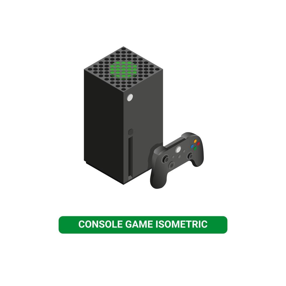 caixa preta do console de jogos x vetor de ilustração isométrica