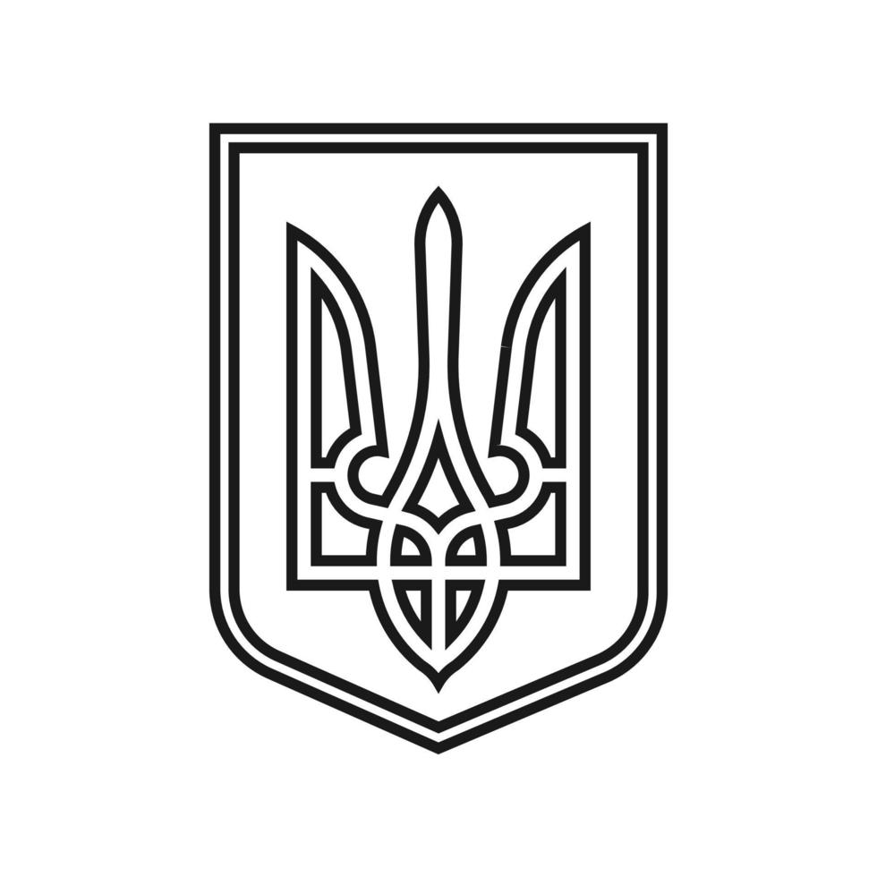 brasão preto da ucrânia. ilustração vetorial. vetor