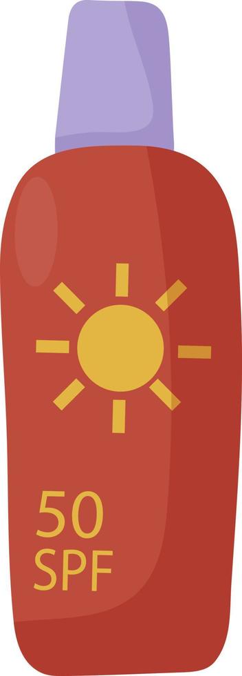 protetor solar. protege sua pele dos raios nocivos do sol. spf 50. indispensável para férias e viagens. elemento para seu projeto. vetor