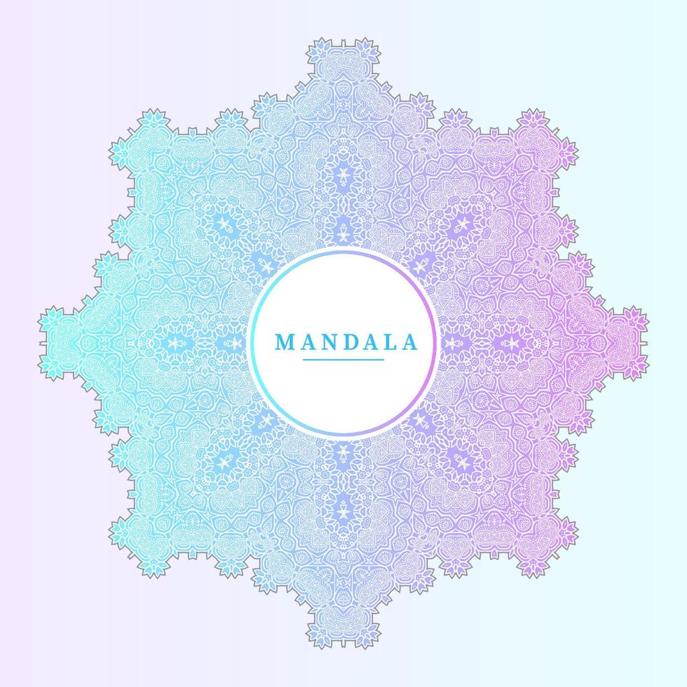 vetor de mandala de arte de linha gradiente elegante para design