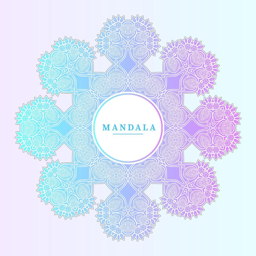 vetor de mandala de arte de linha gradiente elegante para design