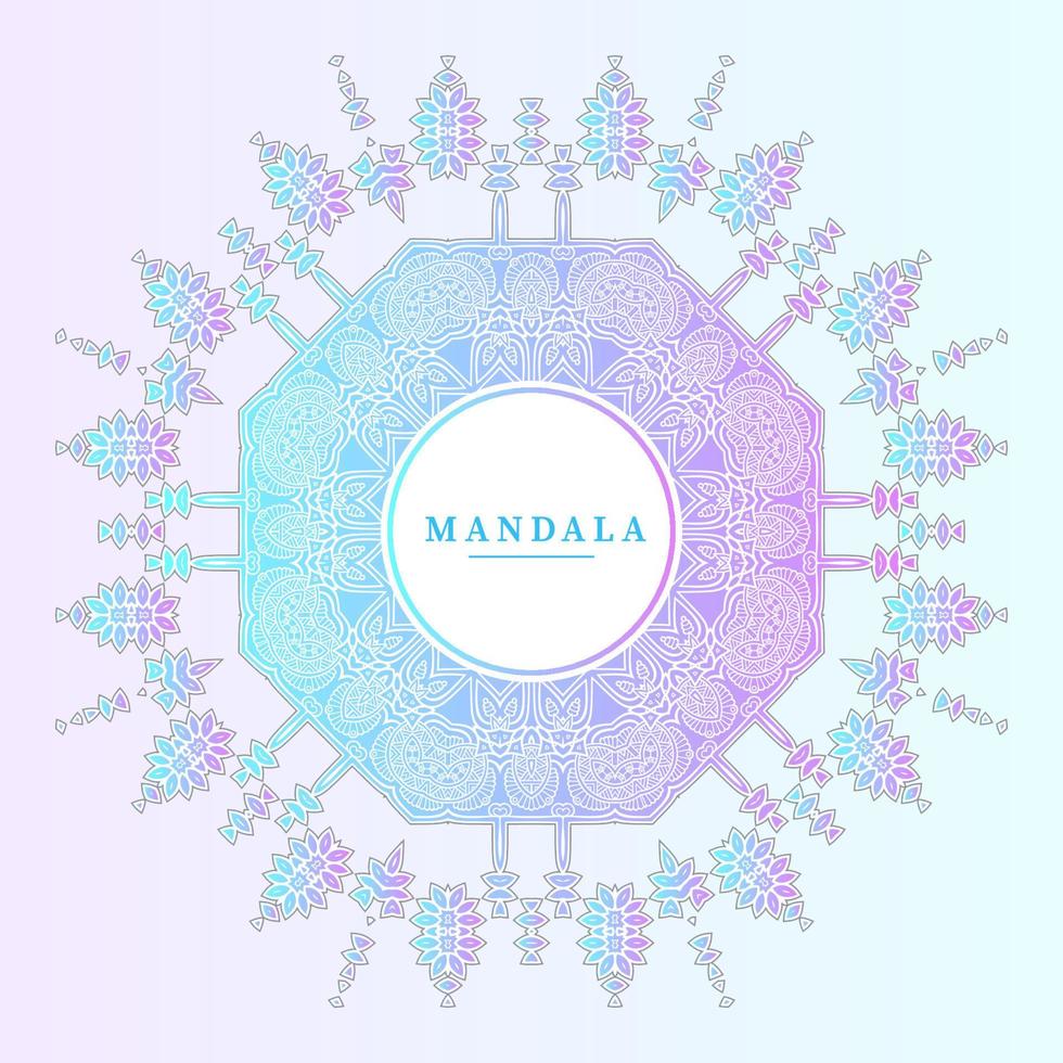 vetor de mandala de arte de linha gradiente elegante para design