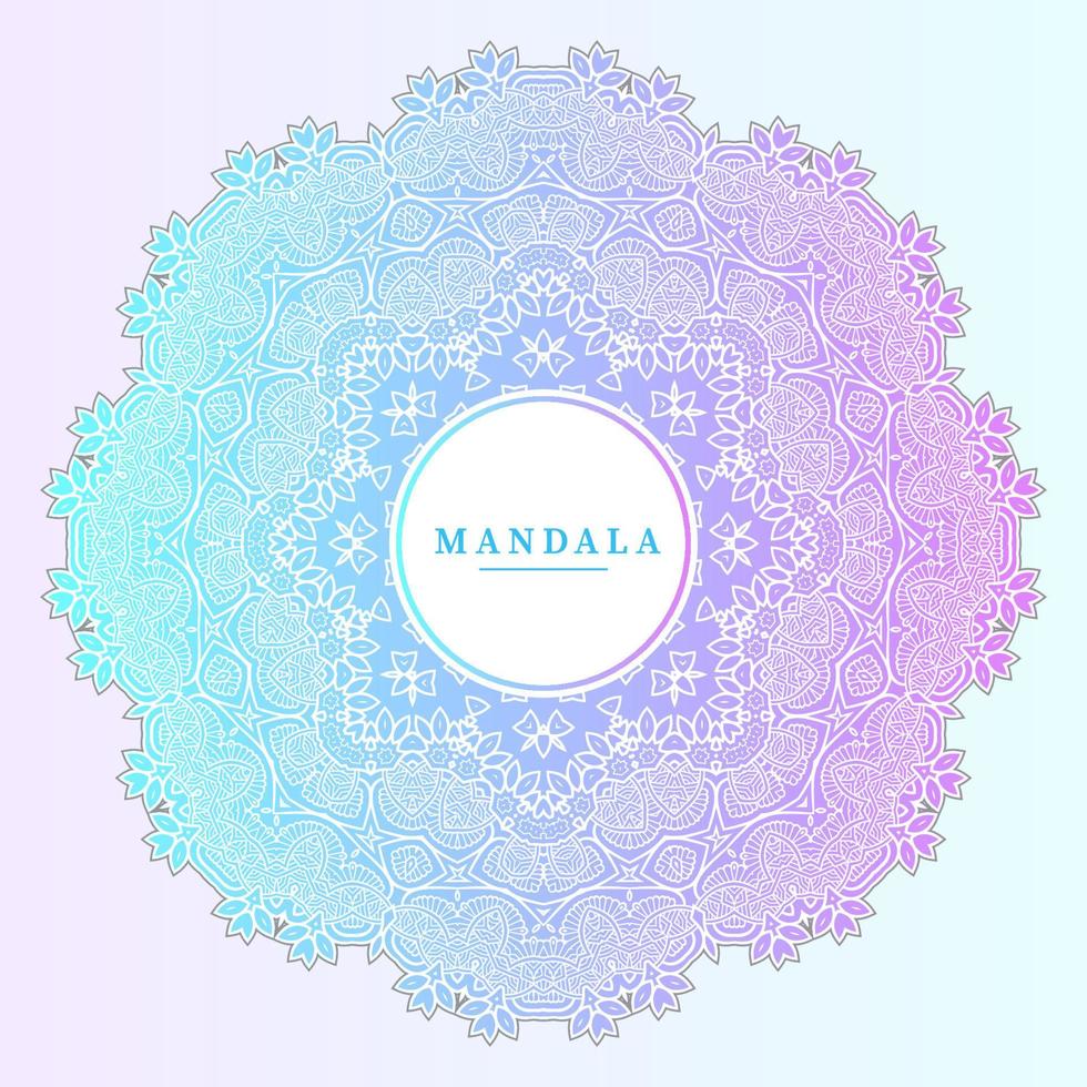 lindo vetor de mandala de arte de linha gradiente para design