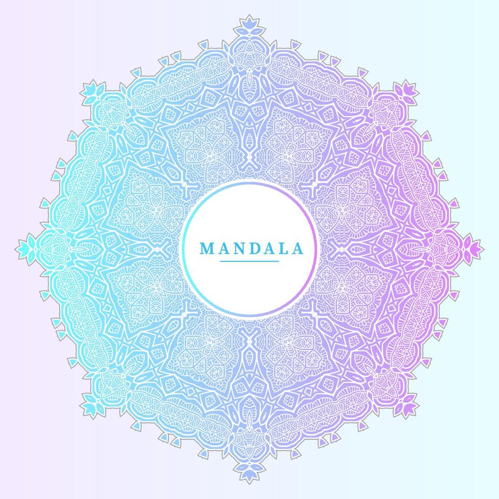 lindo vetor de mandala de arte de linha gradiente para design