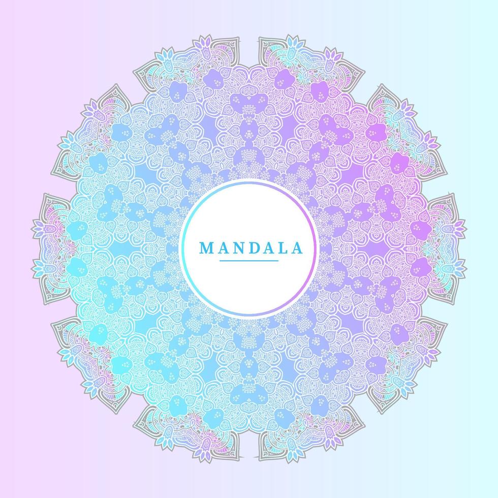 vetor de mandala de arte de linha gradiente elegante para design