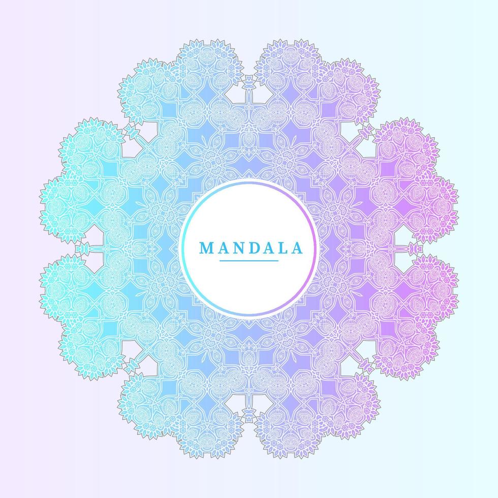 vetor de mandala de arte de linha gradiente elegante para design