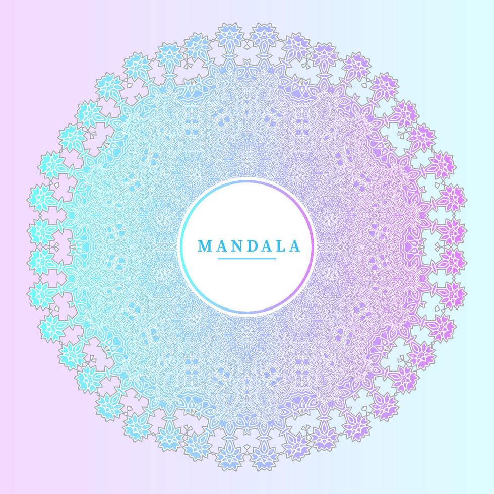 vetor de mandala de arte de linha gradiente elegante para design