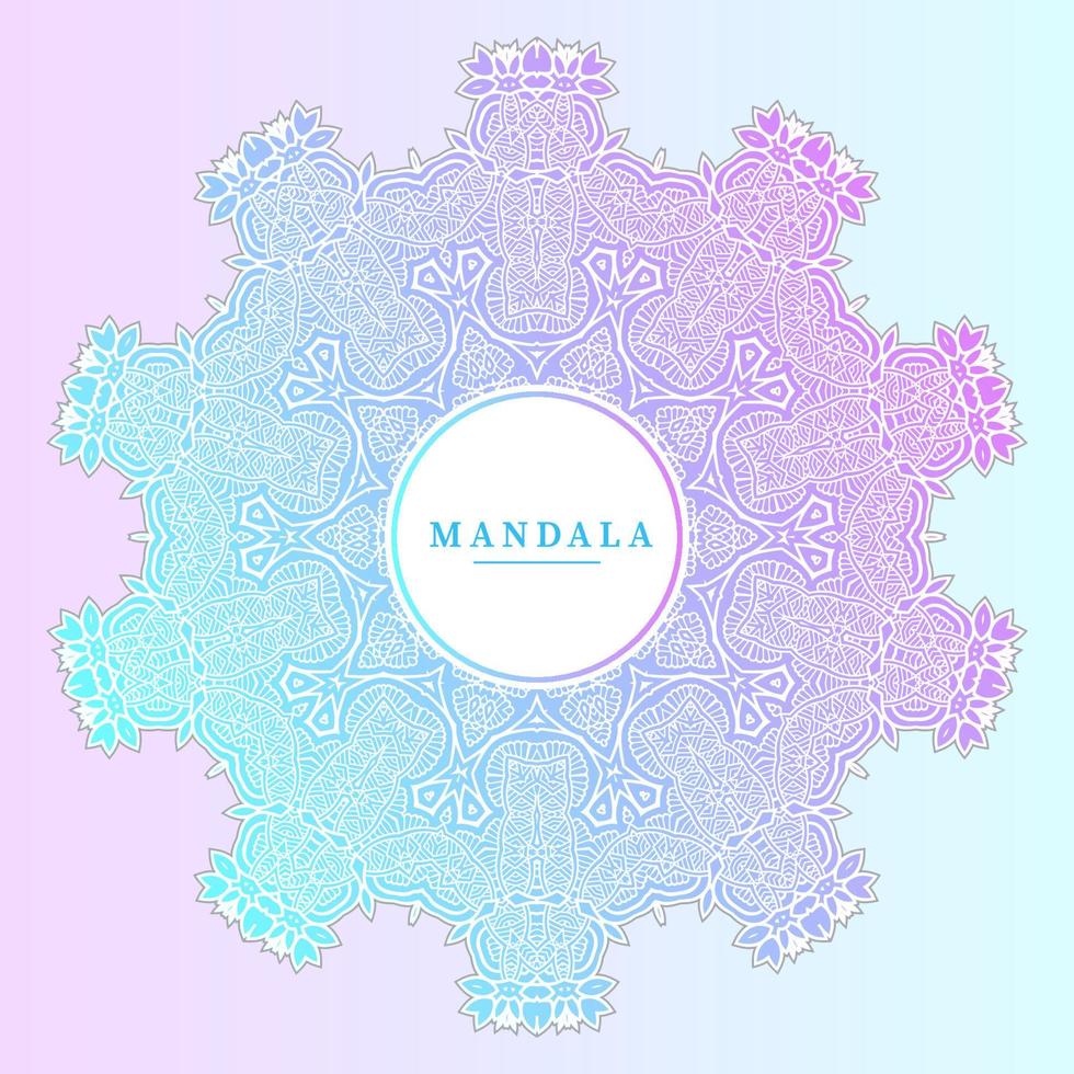 vetor de mandala de arte de linha gradiente elegante para design