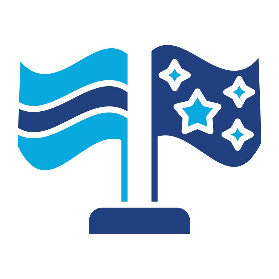 ícone de duas cores de glifo de bandeiras vetor