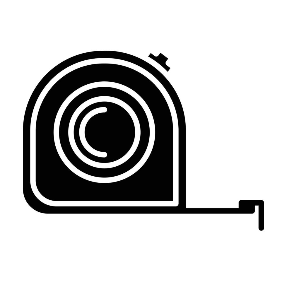 ícone de glifo de fita métrica vetor