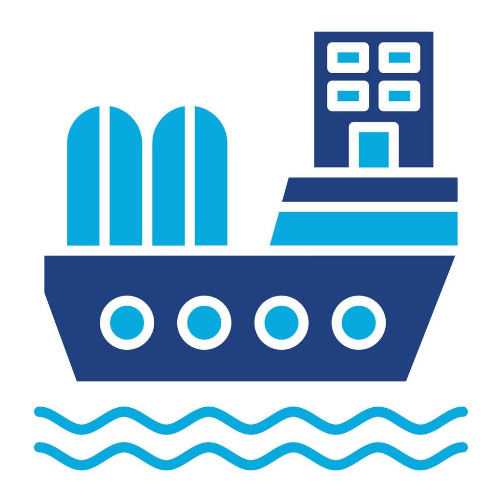 ícone de duas cores de glifo de navio de óleo vetor