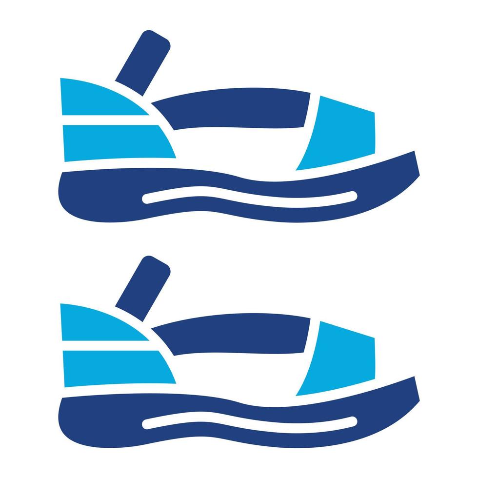 ícone de duas cores de glifo de sandália vetor