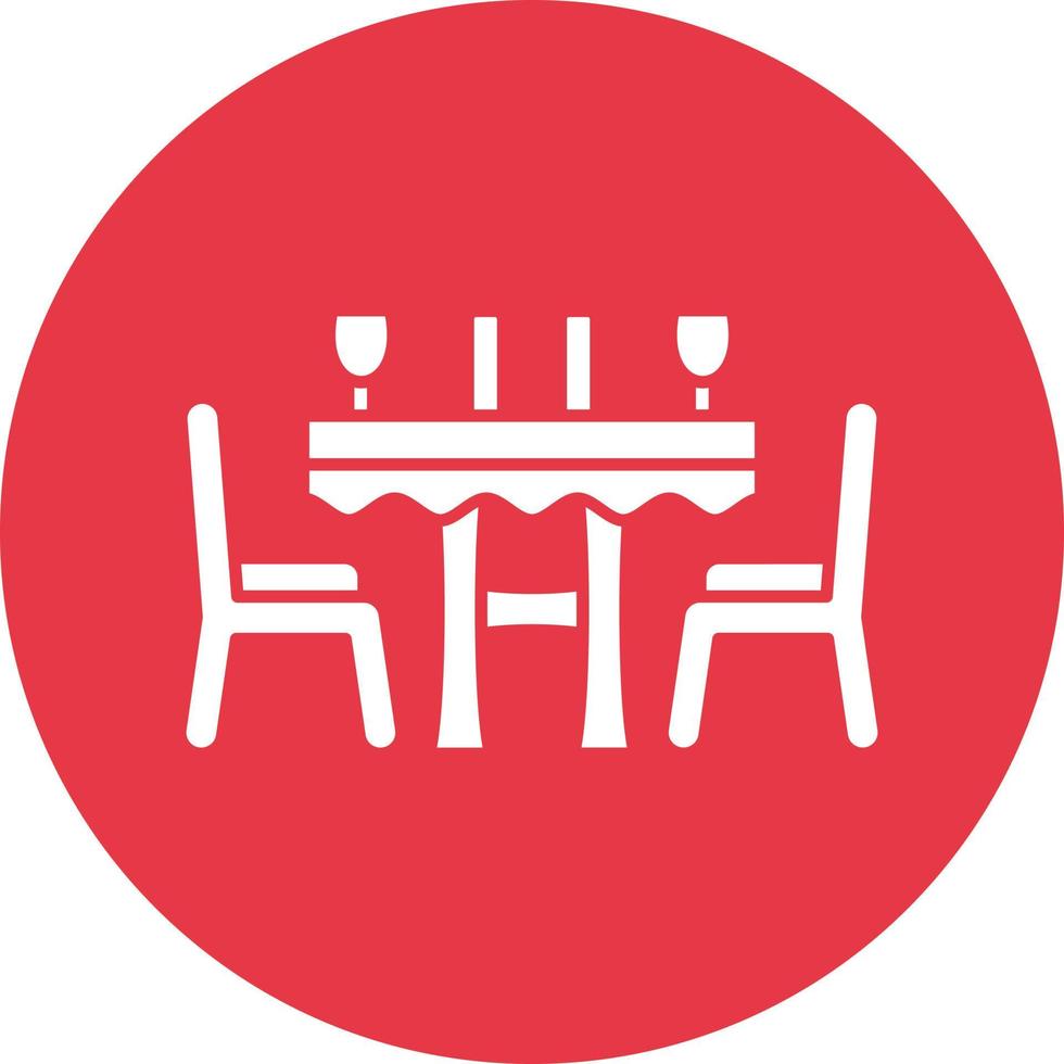 ícone de fundo do círculo de linha de mesa de jantar vetor