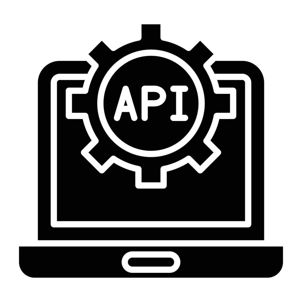 ícone de glifo de API vetor