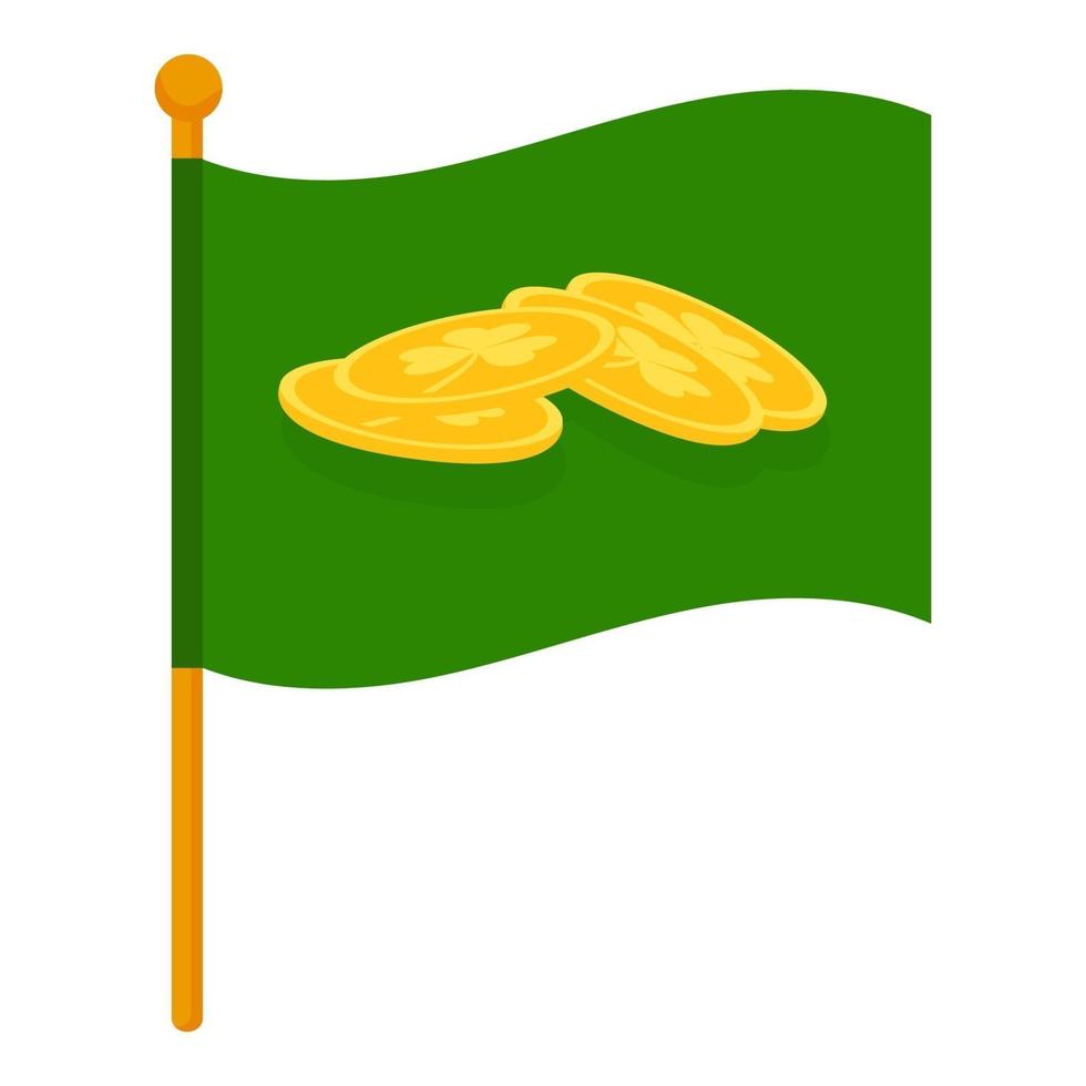 bandeira decorada com elementos para st. dia de patrício. ilustração vetorial isolada, fundo branco. vetor