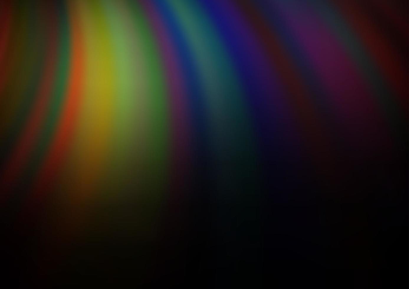 fundo multicolor escuro do vetor do arco-íris com círculos curvos.