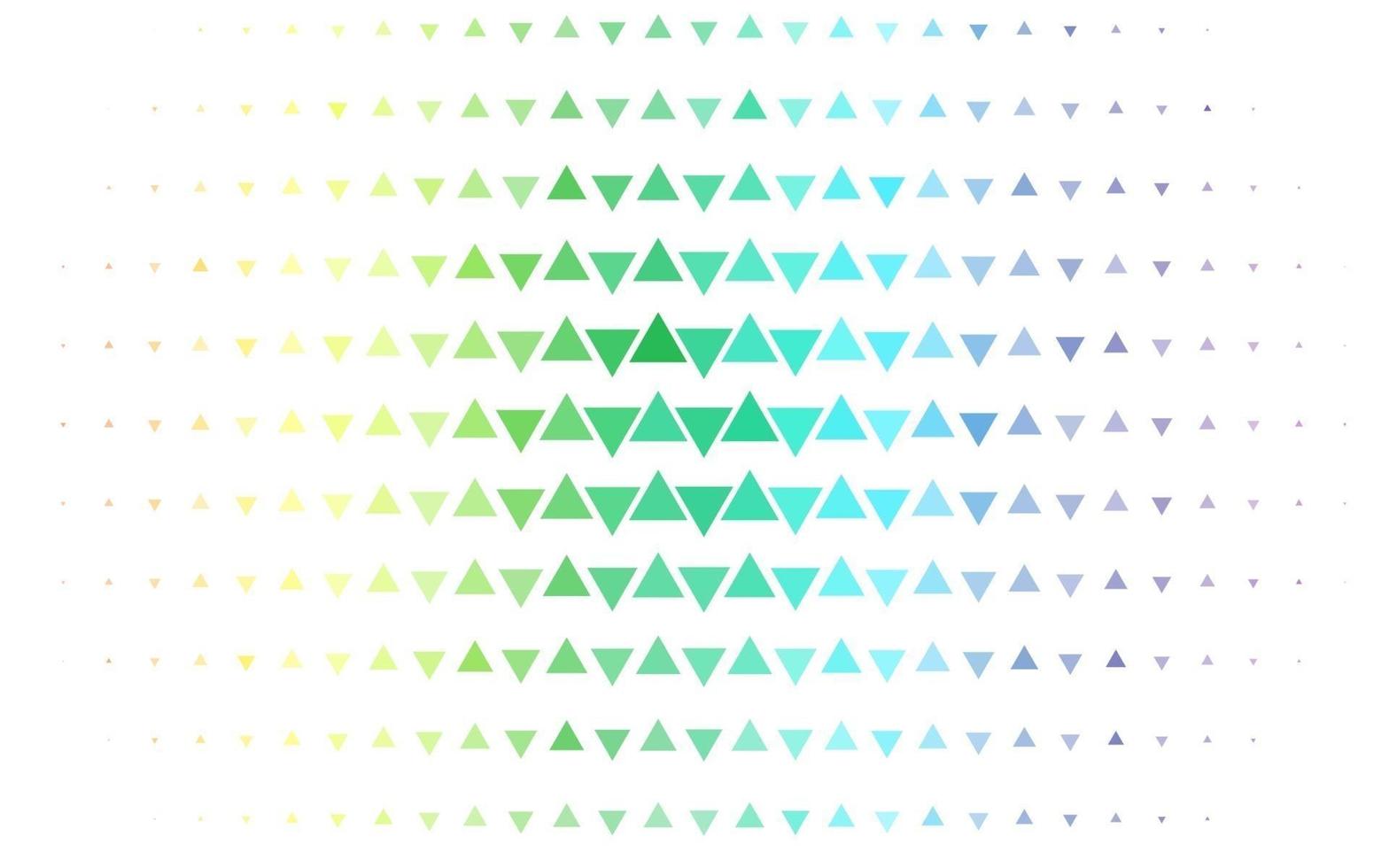luz multicolor, layout de vetor de arco-íris com linhas, triângulos.