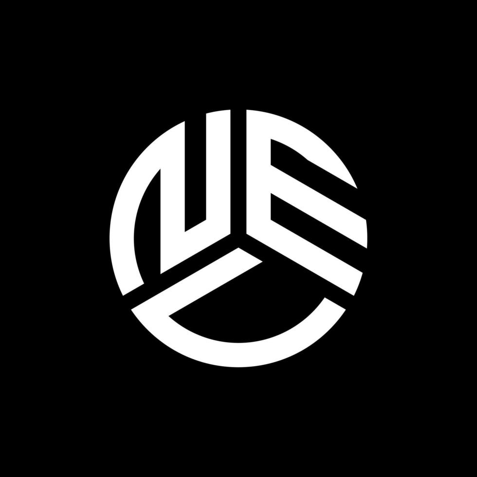 design de logotipo de letra neu em fundo preto. conceito de logotipo de letra de iniciais criativas neu. design de letras neutras. vetor