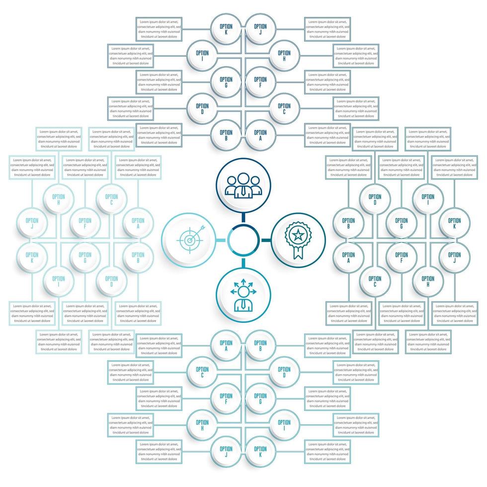 grande conjunto de elementos circulares infográficos vetor