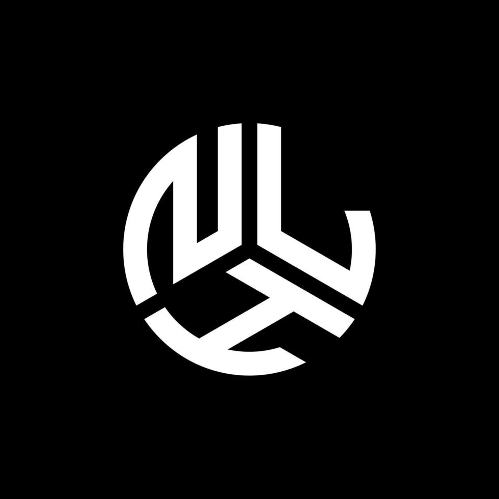 design de logotipo de letra nlh em fundo preto. nlh conceito de logotipo de letra de iniciais criativas. design de letras nlh. vetor
