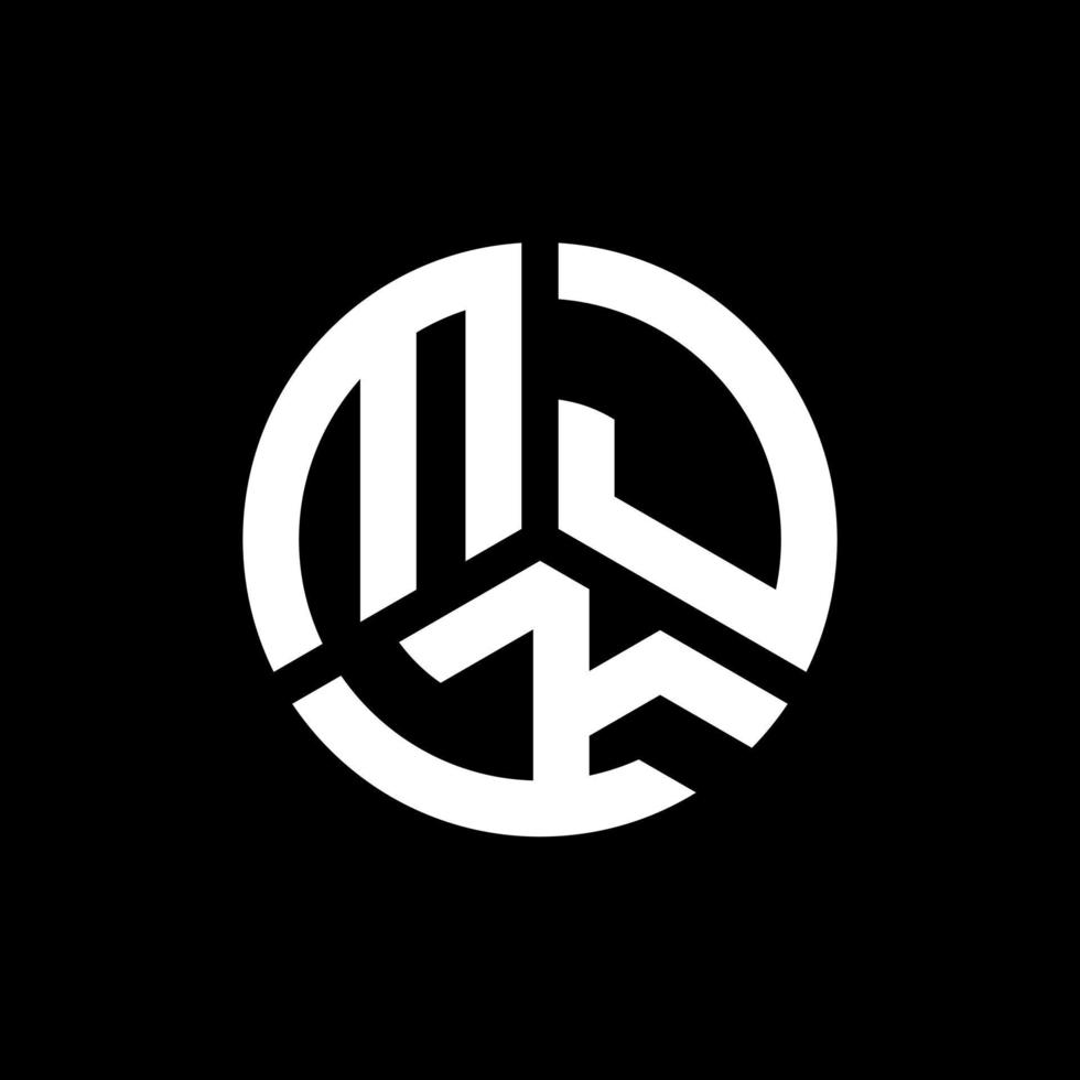 design de logotipo de letra mjk em fundo preto. conceito de logotipo de letra de iniciais criativas mjk. design de letra mjk. vetor