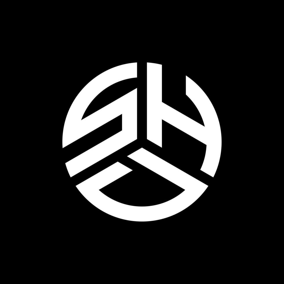 design de logotipo de carta shd em fundo preto. conceito de logotipo de letra de iniciais criativas shd. design de letra shd. vetor