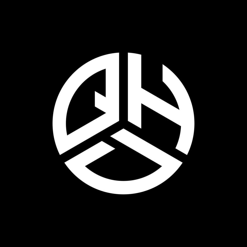 design de logotipo de letra qhd em fundo preto. conceito de logotipo de letra de iniciais criativas qhd. design de letra qhd. vetor