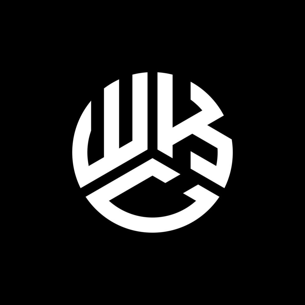 design de logotipo de carta wkc em fundo preto. conceito de logotipo de carta de iniciais criativas wkc. design de letra wkc. vetor