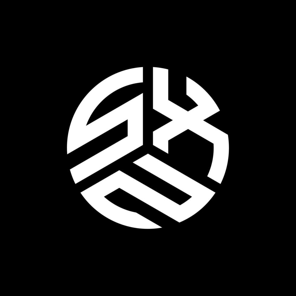 design de logotipo de carta sxn em fundo preto. conceito de logotipo de letra de iniciais criativas sxn. design de carta sxn. vetor