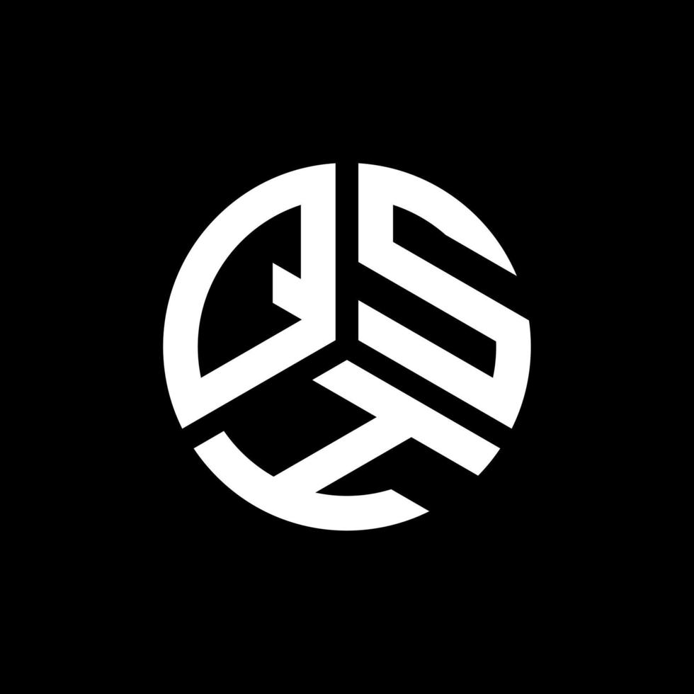 design de logotipo de letra qsh em fundo preto. conceito de logotipo de letra de iniciais criativas qsh. design de letra qsh. vetor