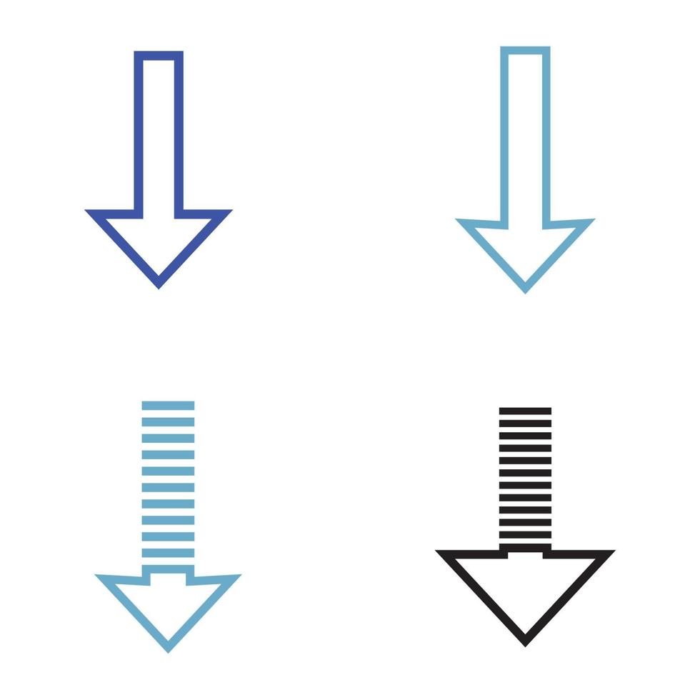 seta parte para baixo definir o fundo do logotipo do ícone vetorial vetor