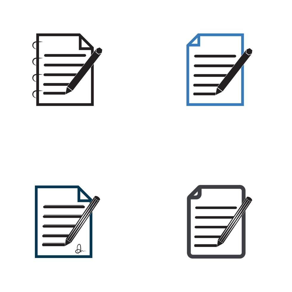 escrever a ilustração em vetor de logotipo de ícone de contorno de interface de usuário de documento