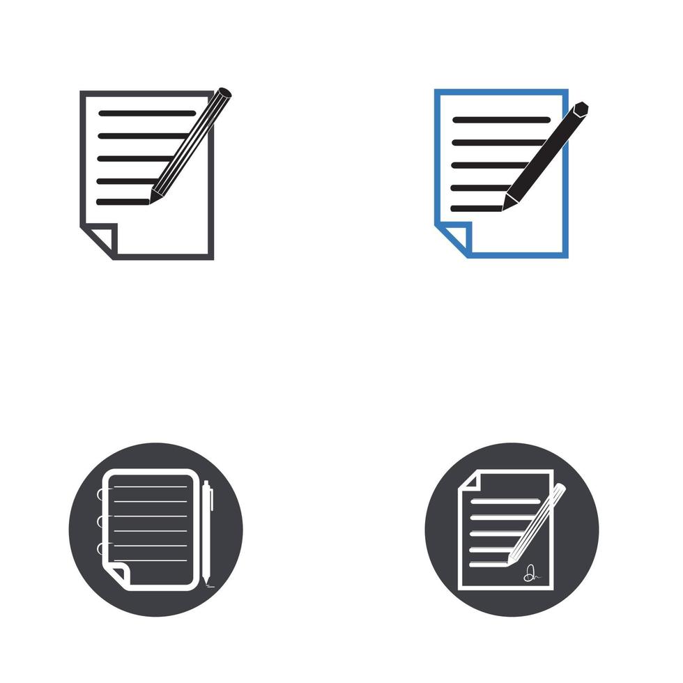 escrever a ilustração em vetor de logotipo de ícone de contorno de interface de usuário de documento