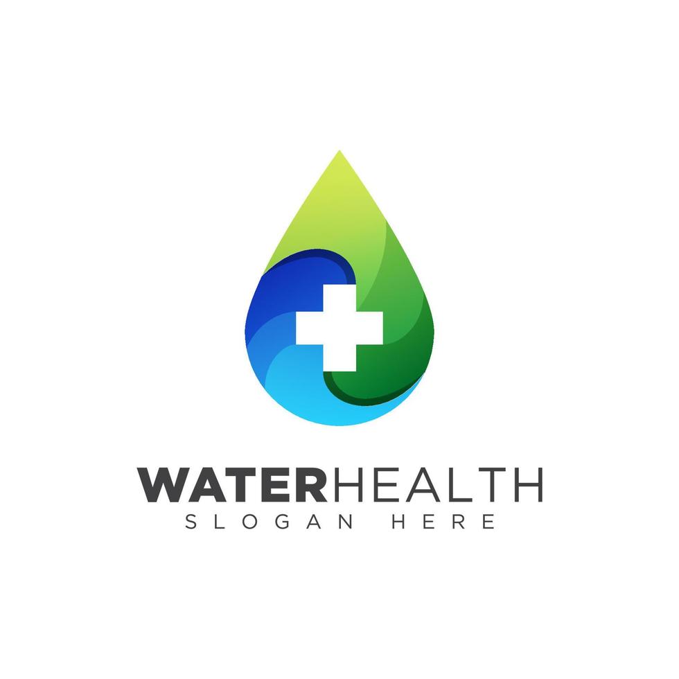 logotipo de saúde de gota de água, design de logotipo de doadores de sangue vetor
