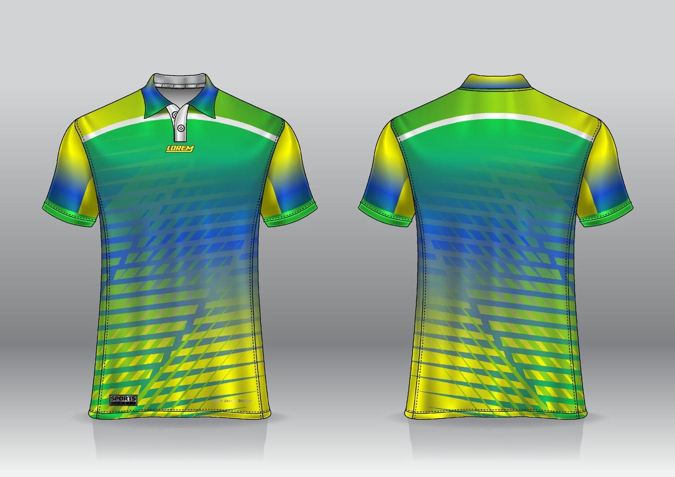 design de camisa polo para esportes ao ar livre vista frontal e traseira vetor