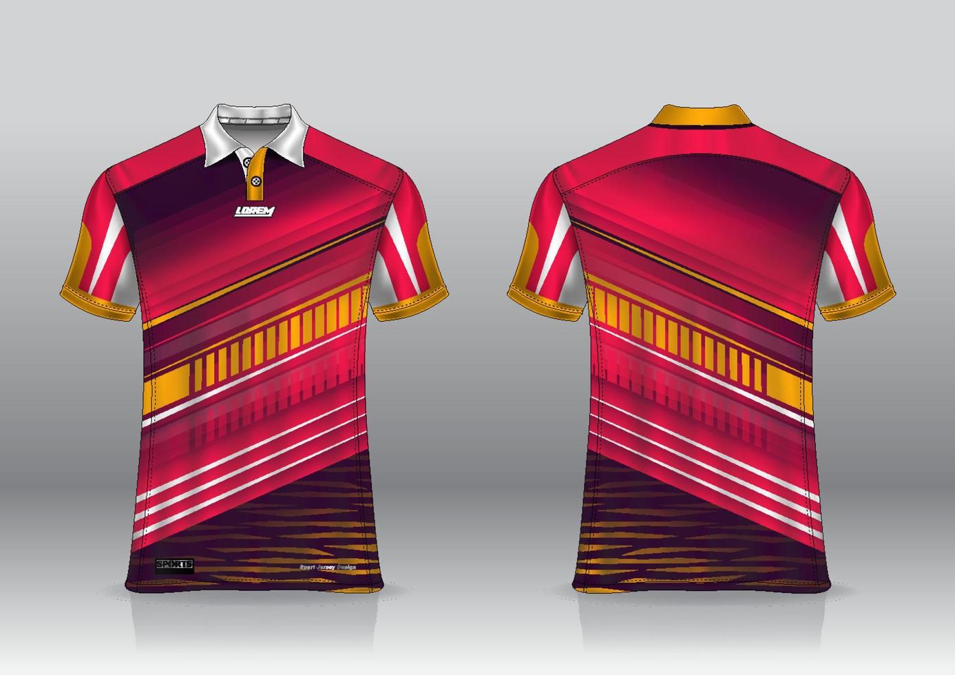 design de camisa polo para esportes ao ar livre vista frontal e traseira vetor