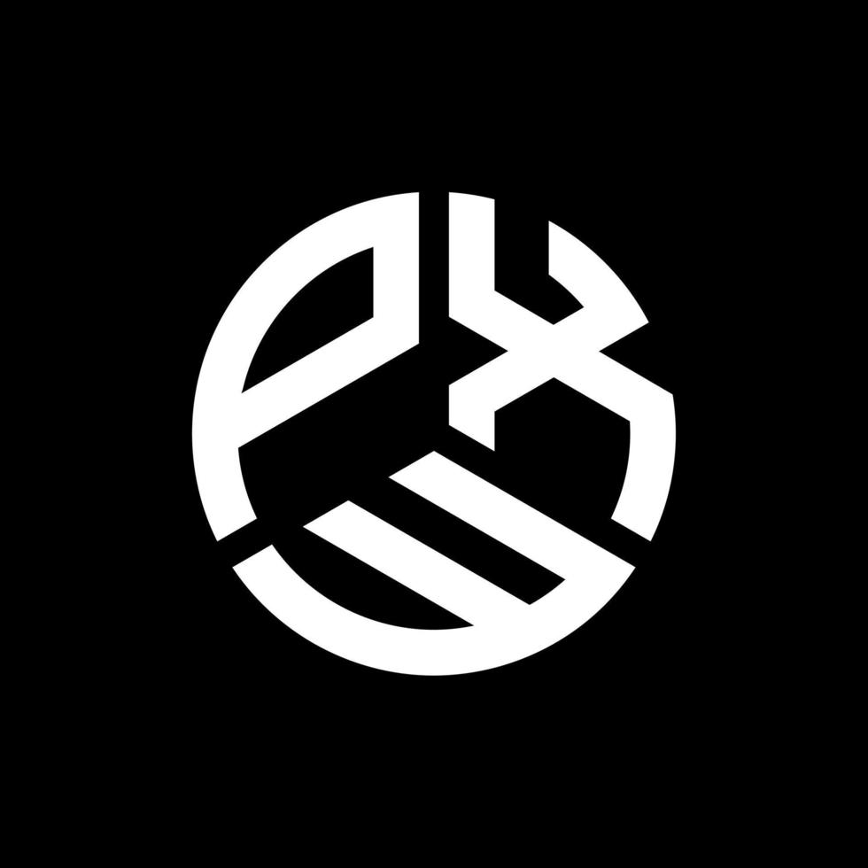 design de logotipo de carta pxw em fundo preto. conceito de logotipo de letra de iniciais criativas pxw. design de letra pxw. vetor