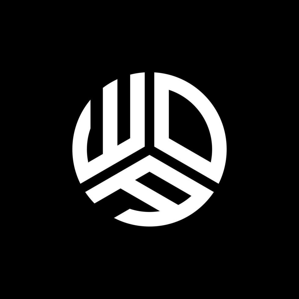 woa design de logotipo de carta em fundo preto. woa conceito de logotipo de letra de iniciais criativas. woa design de letras. vetor