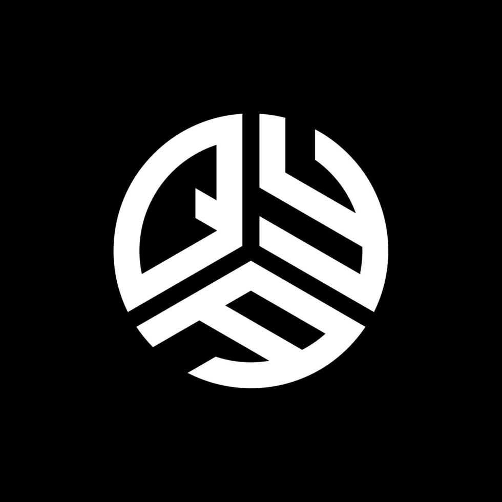 design de logotipo de carta qya em fundo preto. conceito de logotipo de letra de iniciais criativas qya. design de letra qya. vetor
